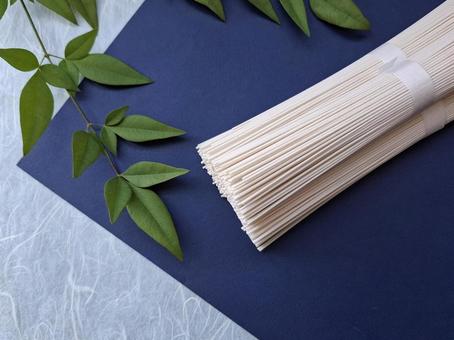 3 bundles of somen noodles (blue washi paper bag) 2, JPG
