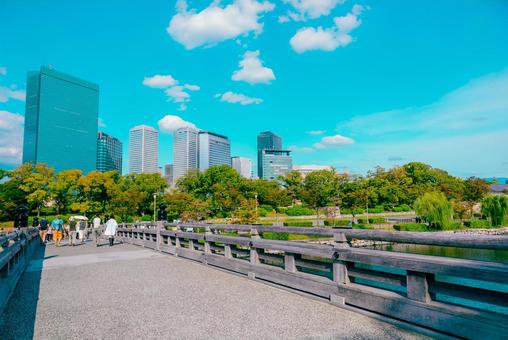 【大阪】大阪城公園の雰囲気 大阪城,お城,城の写真素材