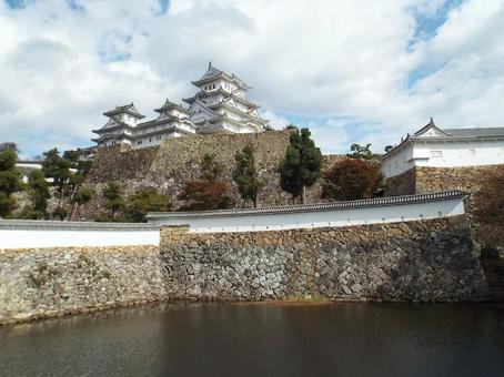 【風景写真】姫路城の風景 姫路城,天守閣,木造の写真素材