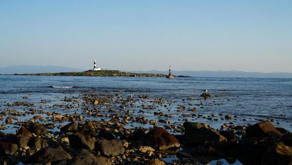 引き潮の津軽海峡 引き潮の津軽海峡 津軽海峡,港,引き潮の写真素材