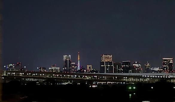 夜のゆりかもめからの景色 夜のゆりかもめからの景色の写真