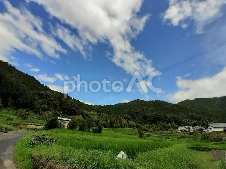 里山の風景 里山,田舎,空の写真素材