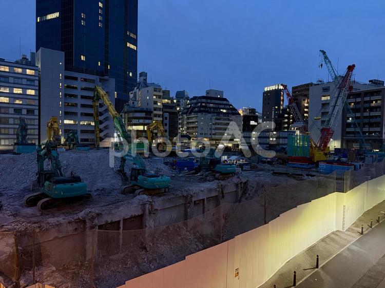 池袋六ツ又交差点  再開発エリア 池袋六ツ又交差点,再開発エリア,道路の写真素材