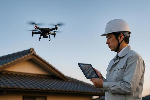 ドローン屋根瓦点検の写真