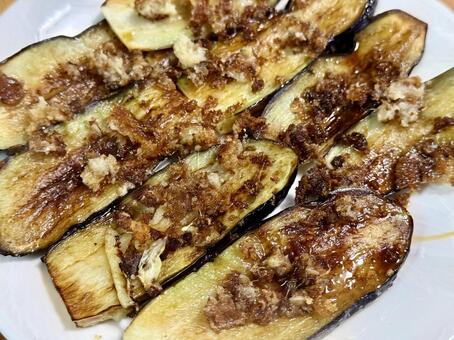 茄子の生姜焼き 茄子,ナス,なすの写真素材