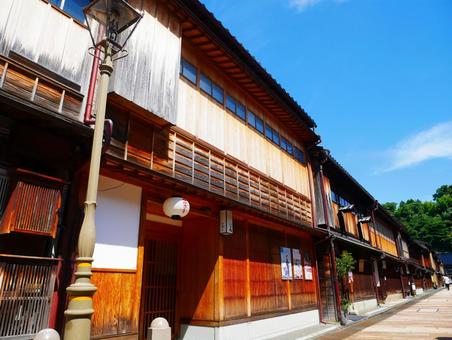 金沢ひがし茶屋街の風景 金沢ひがし茶屋街の風景 ひがし茶屋街,金沢,東茶屋街の写真素材