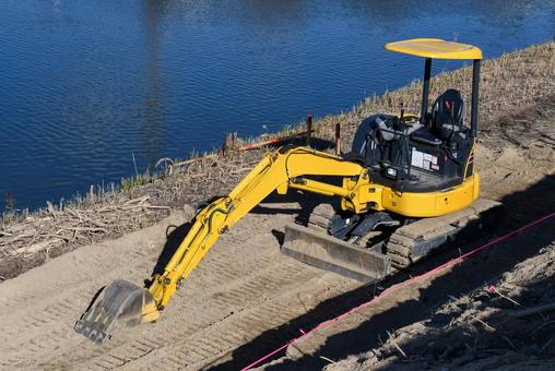 Excavator at a construction site, JPG Excavator at a construction site, JPG