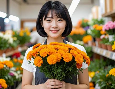 花屋でアルバイトの写真