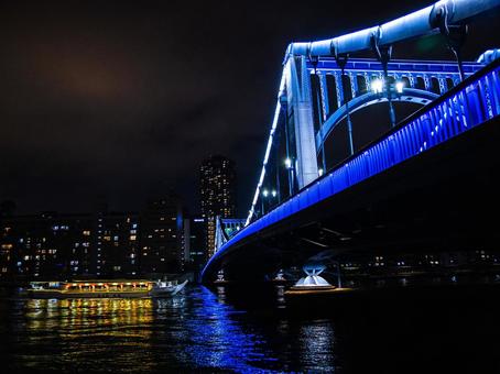 夜の清洲橋 清洲橋,隅田川,夜の写真素材