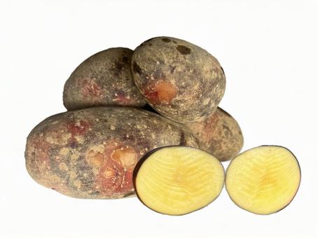 グラウンドペチカ　じゃがいも　断面 デストロイヤー,じゃがいも,切り抜きの写真素材