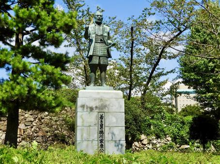 浜松城公園の若き日の徳川家康公の銅像2 若き日の徳川家康公の銅像,徳川家康,徳川家の写真素材
