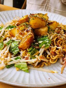 ポテト入り焼きそば1 焼きそば,ポテト入り焼きそば,足利名物の写真素材