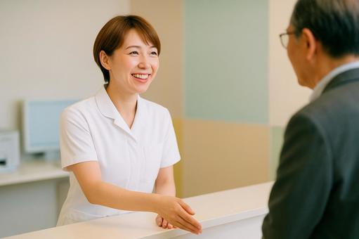 受付の看護師 受付の看護師の写真