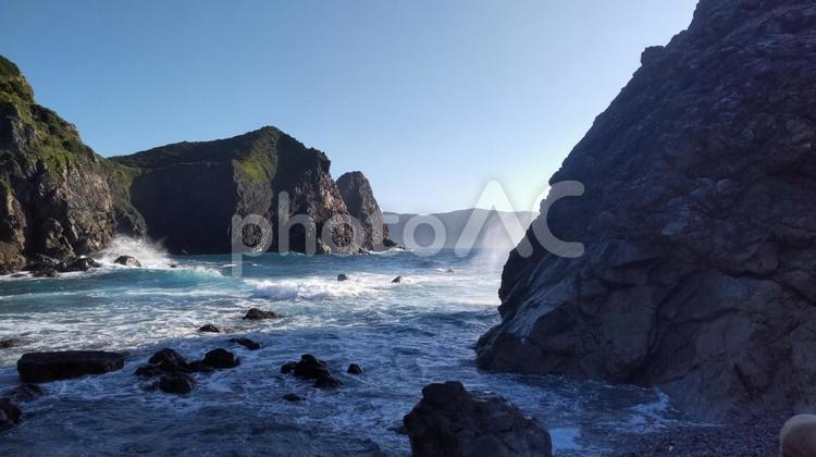 台風通過後のホノホシ海岸の海２ 景色,自然,風景の写真素材