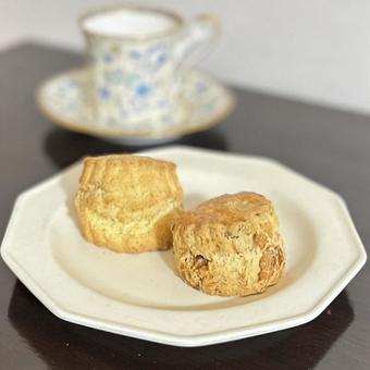 スコーン2種 スコーン,ティータイム,アフタヌーンティーの写真素材