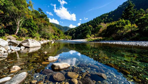 清流　絶景　涼し気の写真