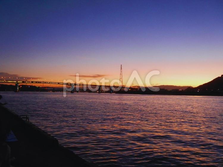 夕焼けの海① 海,夕焼け,夕焼けの海の写真素材