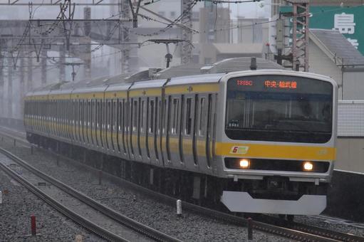 JR総武線、E231系900番台、試作車 jr,総武線,900番台の写真素材