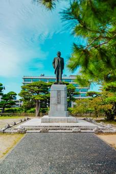 【島根】島根県庁 島根,松江,川の写真素材