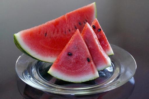 Watermelon slices lengthwise and triangular, JPG