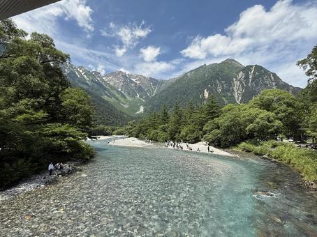 上高地 上高地,自然,川の写真素材