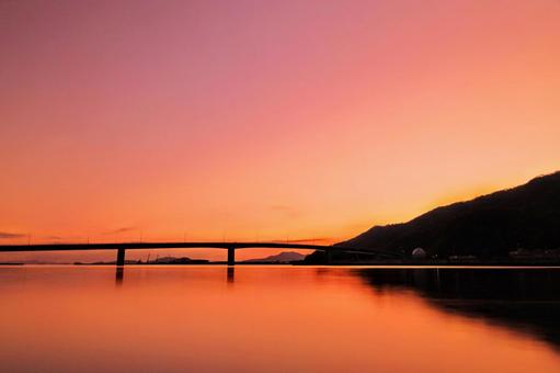 Evening view with a bridge, JPG Evening view with a bridge, JPG