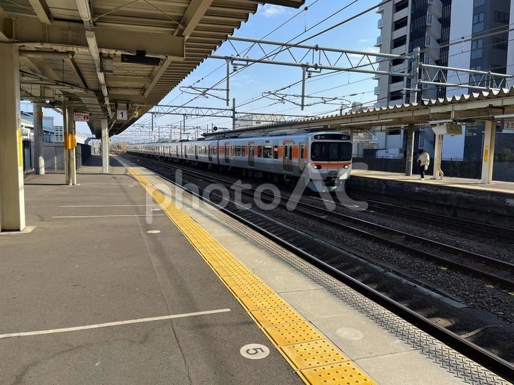 線路のある風景 線路,レール,駅の写真素材