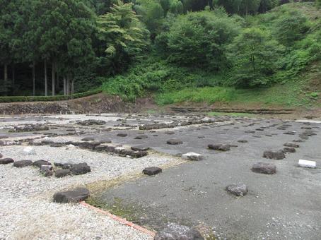 福井県-一乗谷朝倉氏遺跡-朝倉館跡 福井県-一乗谷朝倉氏遺跡-朝倉館跡 一乗谷,朝倉氏遺跡,遺跡の写真素材