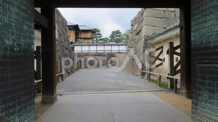 二条城　本丸櫓門から本丸 二条城,輪郭式,天下普請の写真素材