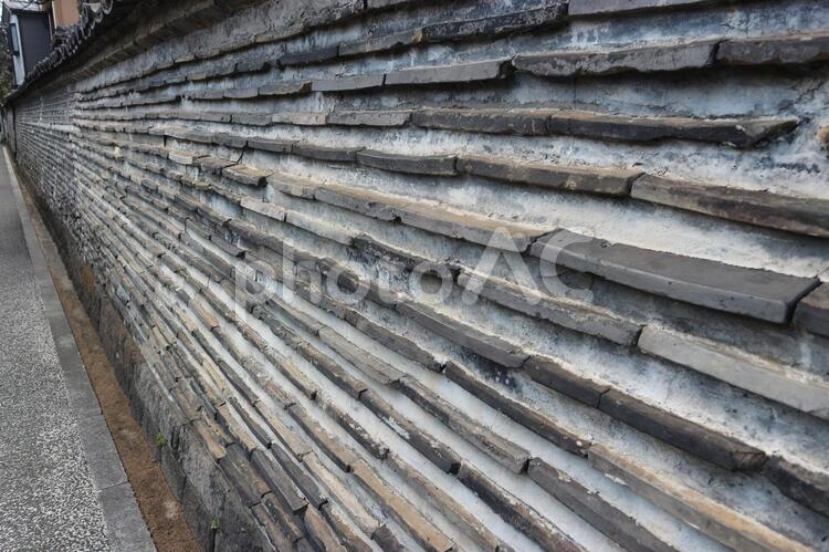 谷中の築地塀 築地塀,塀,壁の写真素材