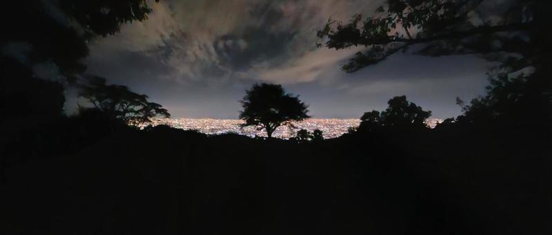 夜景 生駒山ぼくらの広場 2.35:1 街並み,きれい,デートスポットの写真素材