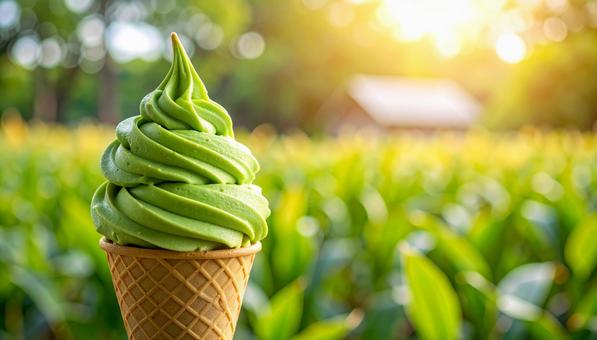 抹茶のソフトクリーム 抹茶のソフトクリームの写真