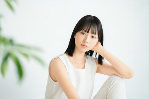 若い女性の美容イメージ 女性,美容,笑顔の写真素材