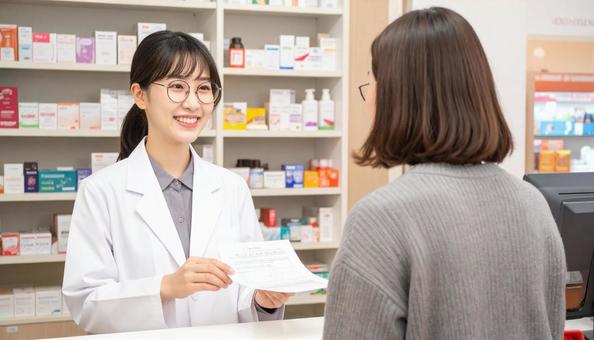 笑顔で働く薬剤師 笑顔で働く薬剤師の写真