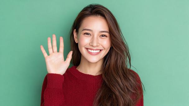 明るい韓国人女性の写真