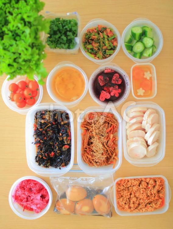 作り置きおかず おいしい,おかず,おばんざいの写真素材