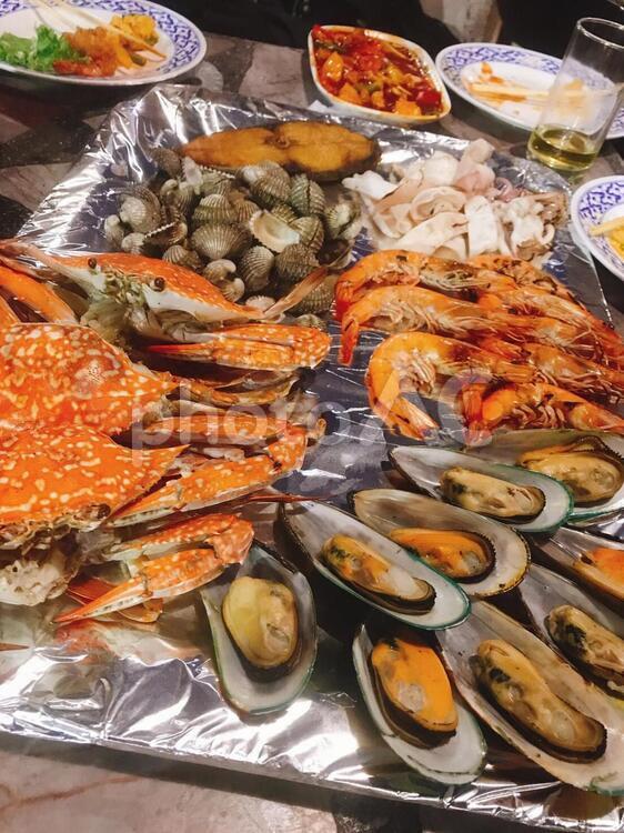タイのシーフード カニ,蟹,貝の写真素材