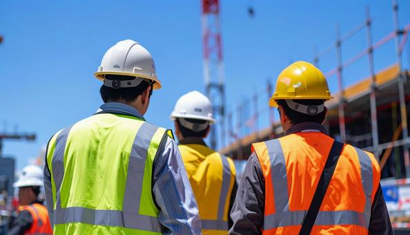 建設現場で働く人の写真