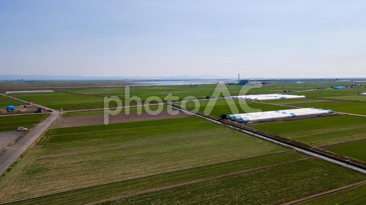 佐賀県佐賀市の風景　ドローン空撮 佐賀,佐賀県,空撮の写真素材