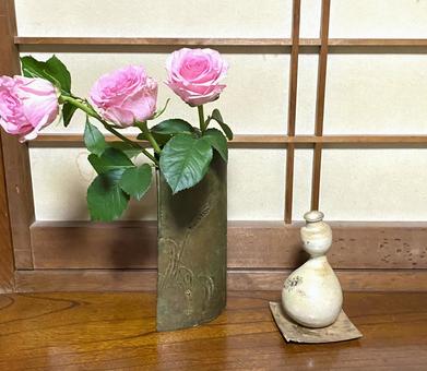 花瓶の花 ピンクのバラ 花瓶の花 ピンクのバラ 花瓶の花,花,フラワーの写真素材