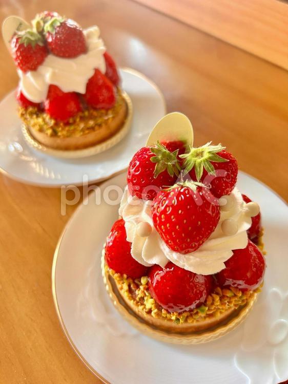 素敵ないちごタルト② ストロベリータルト,いちごタルト,いちごの写真素材