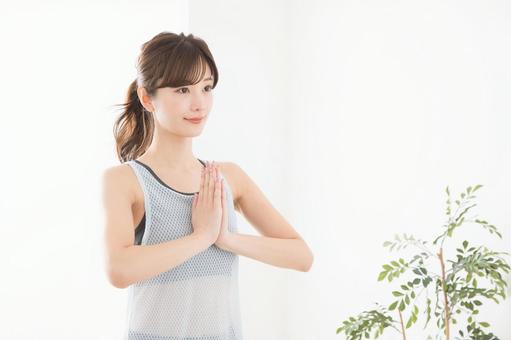 ヨガ ヨガ ヨガ,女性,ポーズの写真素材