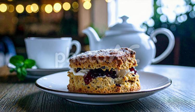 スコーンでティータイム スコーン,紅茶,ホットティーの写真素材