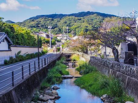 【山口県】下関市・長府の街並み 長府,街並み,下関の写真素材
