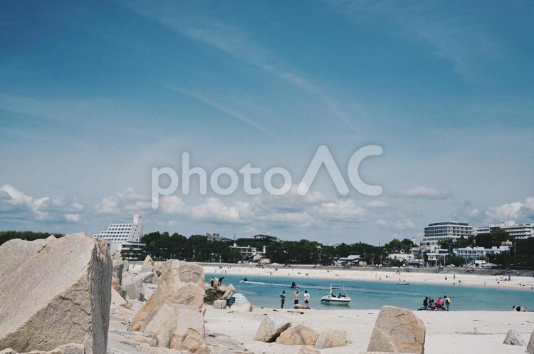 晴れの日の海 ビーチ,空,海の写真素材