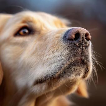 好奇心旺盛な子犬の鼻 好奇心旺盛な子犬の鼻の写真