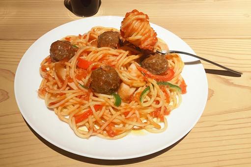 ミートボールスパゲティ ミートボールスパゲティ スパゲッティ,ミートボール,パスタの写真素材
