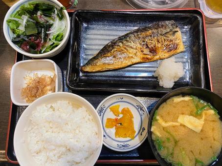 焼き魚定食 焼き魚定食,焼き魚,鯖の写真素材