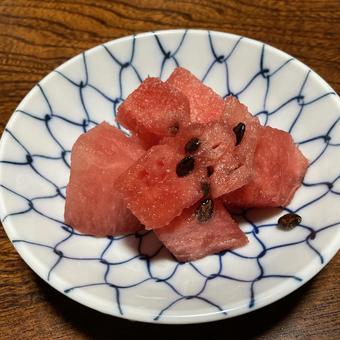 すいかブラック すいかブラック スイカ,ブロックスイカ,フルーツの写真素材