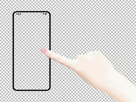 Image of touching a smartphone / PSD full transparency Image of touching a smartphone / PSD full transparency